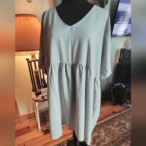 Zenana Outfitters Light Sage V-Neck Dress